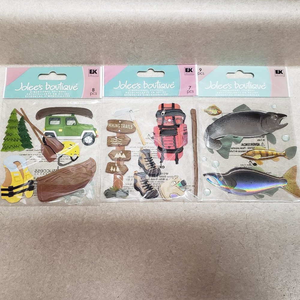New in Package Jolees Camping Fishing Outdoor stickers scrapbooking craft